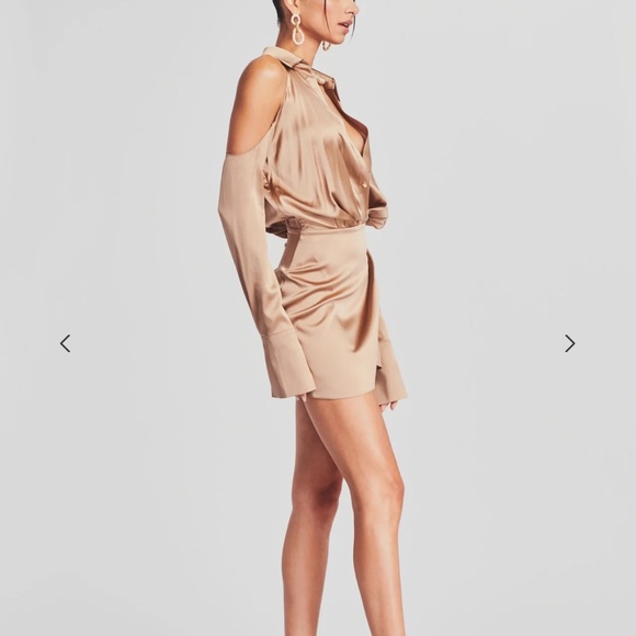 SER.O.YA The Shea Dress tan silk mini dress- size XS - Picture 6 of 11